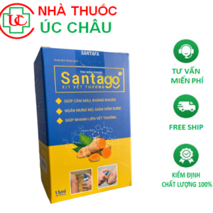 Santago Xịt vết thương hở, giúp lành vết thương lỡ loét, vết thương sau mổ (Chai 15ml - 100 lần xịt)