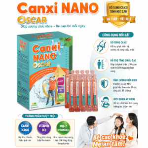 Canxi Nano Oscar Cho Bé Bổ Sung Canxi Nano Hỗ Trợ Tăng Chiều Cao Hiệu Quả Hộp 20 ống