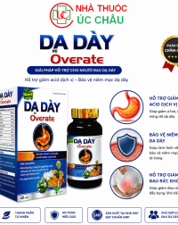 Dạ Dày Overate – Hỗ Trợ Giảm Axit Dạ Dày, Bảo Vệ Niêm Mạc, Hỗ Trợ Giảm Nguy Cơ Viêm Loét Hộp 40 Viên