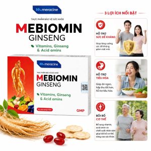 Mebiomin Ginseng – Bổ Sung Nhân Sâm, Vitamin & Acid Amin Giúp Bồi Bổ Cơ Thể, Tăng Cường Sức Đề Kháng Hộp 30 viên